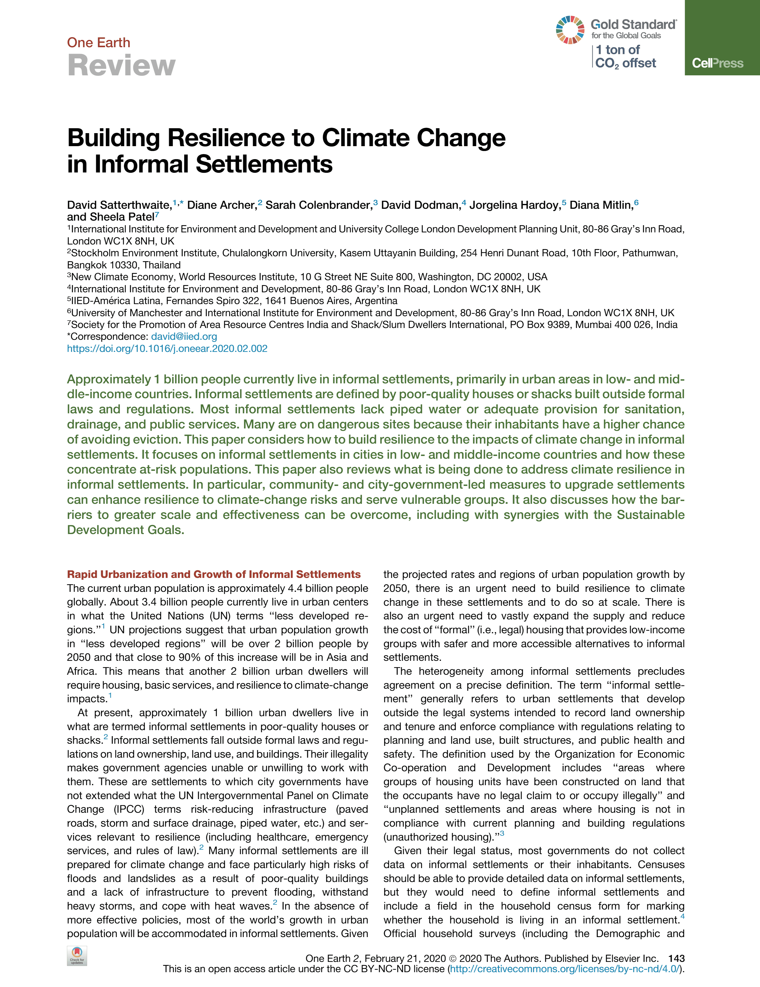 Building Climate Resilience In Informal Settlements | Cities Alliance